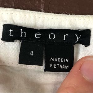 Theory White Cotton Skirt